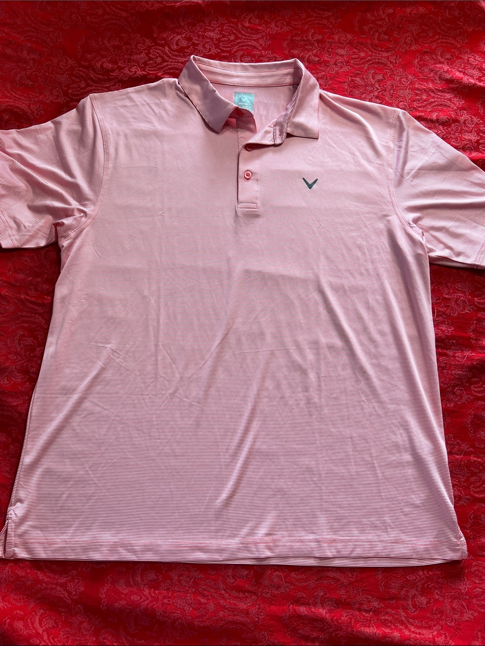 Callaway Opti-Dri Coral Pink Performance Polo Shirt Men’s XL Golf Stretch